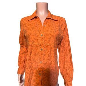 Pulp long-sleeve floral apricot button-up casual top M